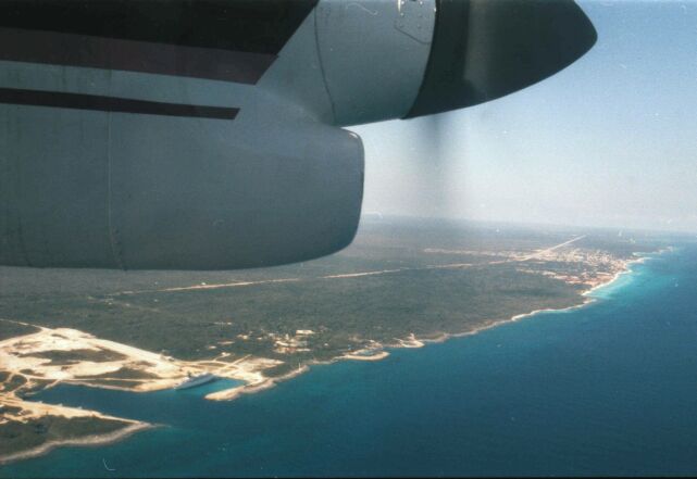 Flight back from Chichen Itza to Cozumel Mexico